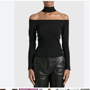 Jonathan Simkhai Lila Cold Shoulder Rib Top cut outs